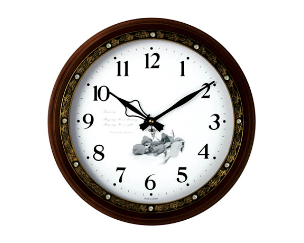 1080 큐빅원목 벽시계