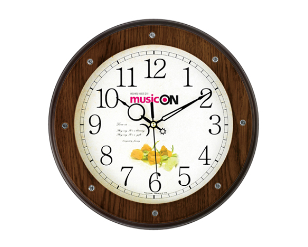 3041 큐빅원목 벽시계