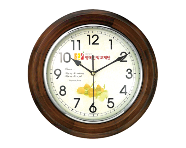 3065 크롬천연원목 벽시계
